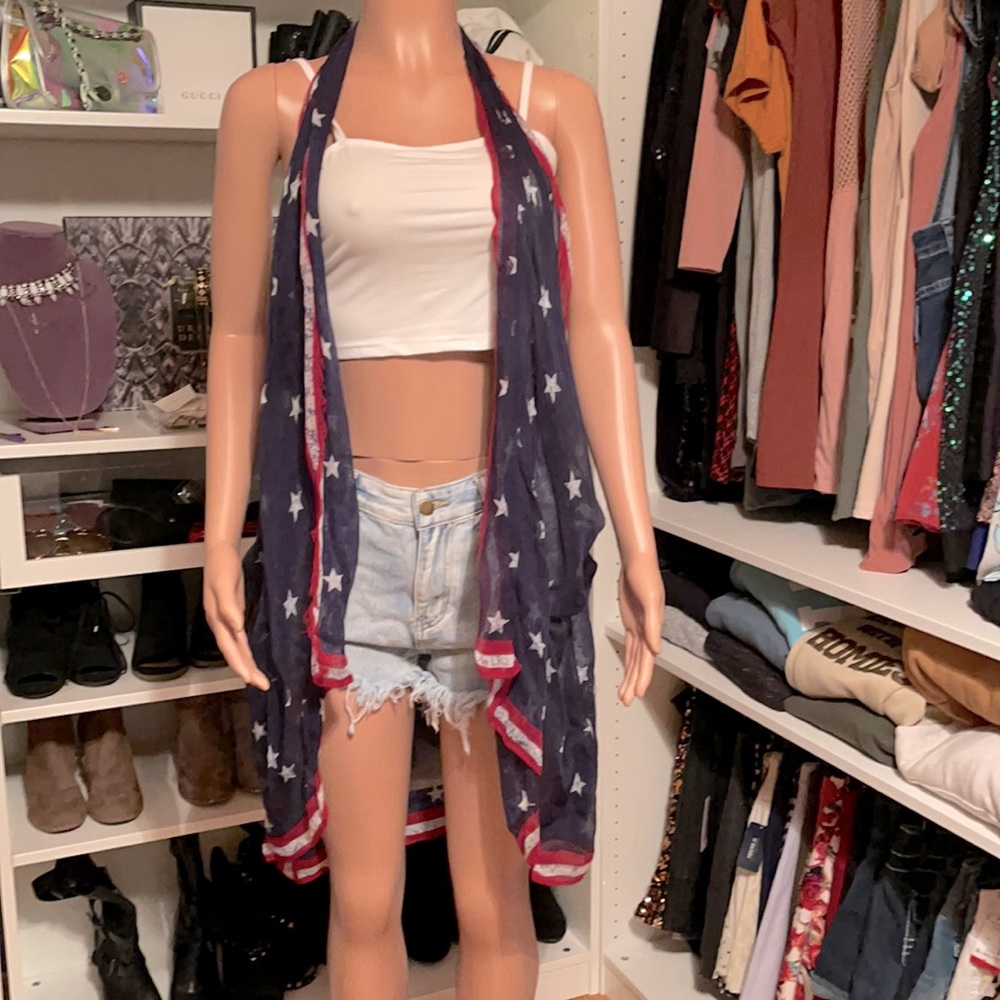 Americana sleeveless kimono